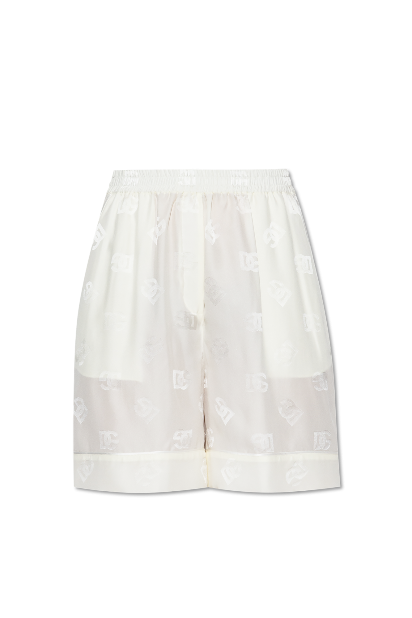 Cream Silk shorts with monogram Dolce & Gabbana - Vitkac France